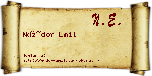 Nádor Emil névjegykártya